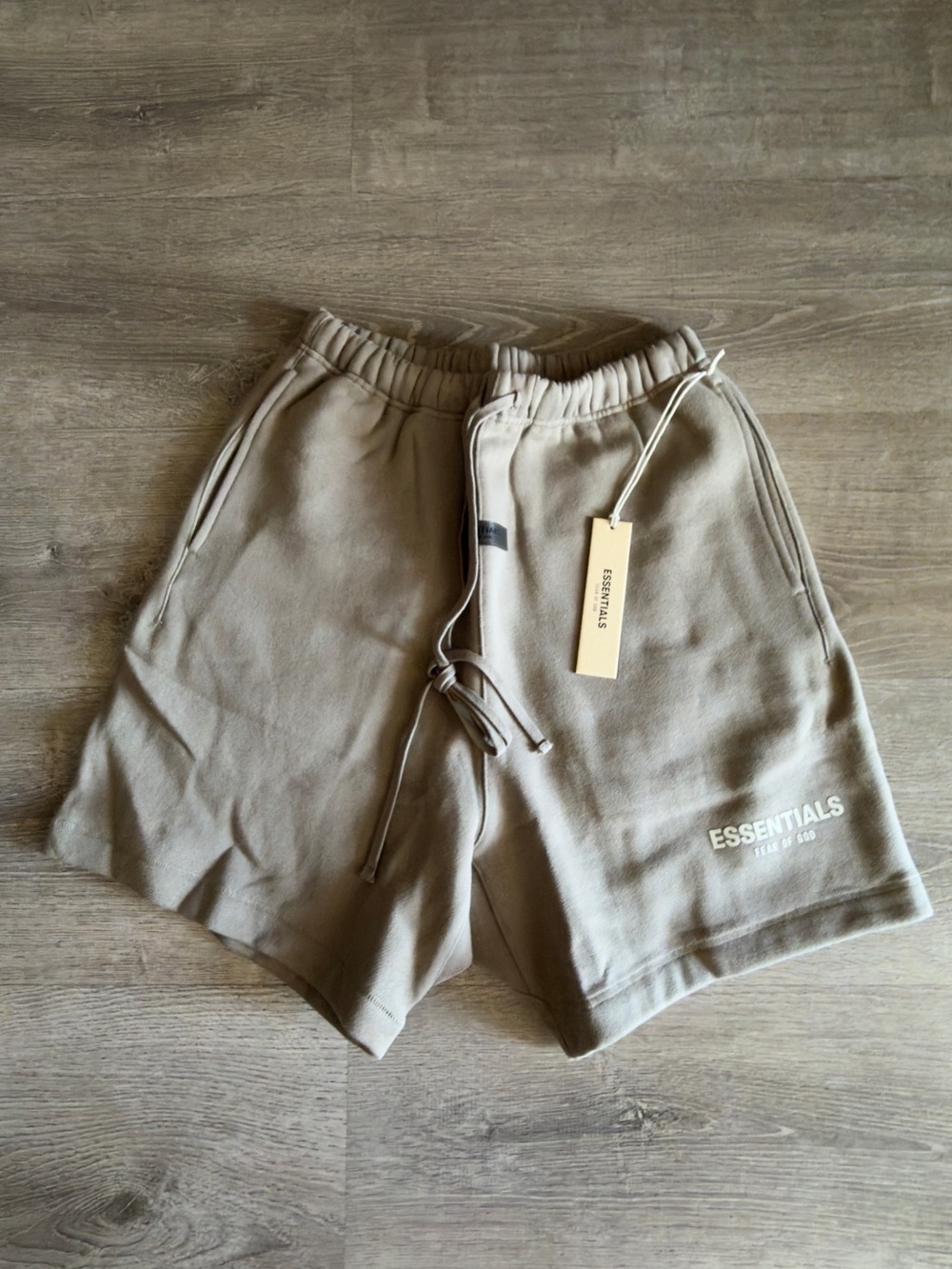 Fear of God Essentials Men’s Desert Taupe Drawstring Athletic Shorts